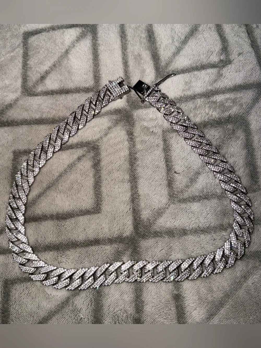 Iced Out‎ Miami Cuban Link Necklace Silver Tone Hip Hop  20” x 15mm Heavy Chain